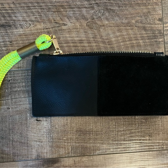Wildwood Oyster Co. Clutch - Black with neon yellow wristlet. NWOT - Picture 2 of 5